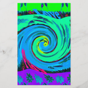 Cool I Love Hawaii: Floral Pop Art pattern Design Stationery