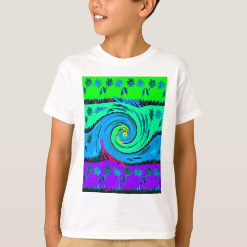 Cool I Love Hawaii Floral Pop Art pattern Design T_Shirt