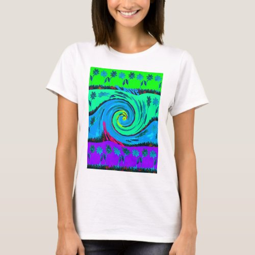 Cool I Love Hawaii Floral Pop Art pattern Design T_Shirt