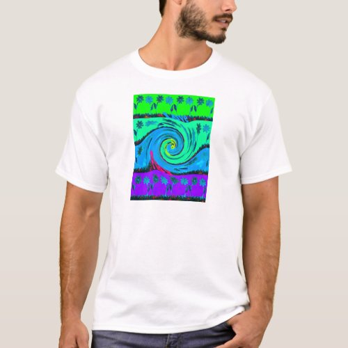 Cool I Love Hawaii Floral Pop Art pattern Design T_Shirt