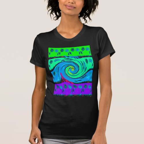 Cool I Love Hawaii Floral Pop Art pattern Design T_Shirt