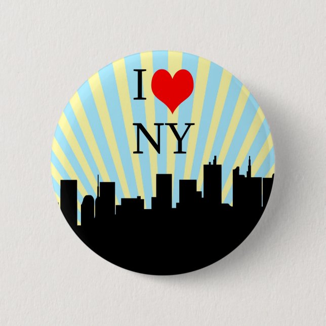Cool I Love Heart New York Design Pinback Button (Front)