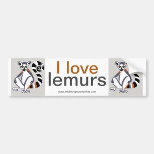 Cool I love LEMURS-Endangered animal - Bumper Sticker