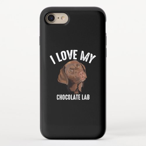 Cool I Love My Chocolate Lab Funny Brown Labrador iPhone 87 Slider Case