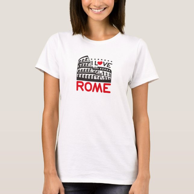 Cool I Love Rome Italy Colosseum Travel T-Shirt (Front)
