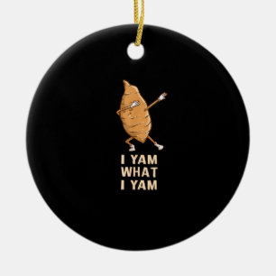 Cool I Yam What I Yam - Funny Dabbing Fan Dancer Ceramic Ornament