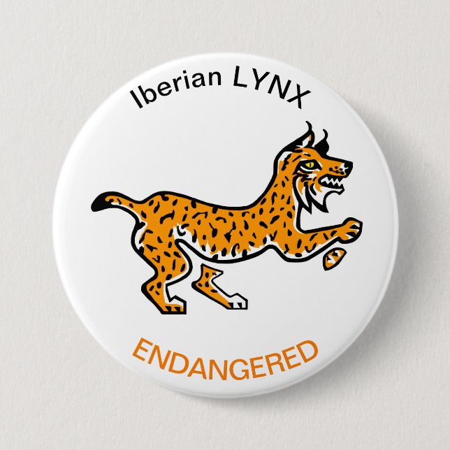 Cool Iberian LYNX - Animal activist - Wildlife -  Button (Front)