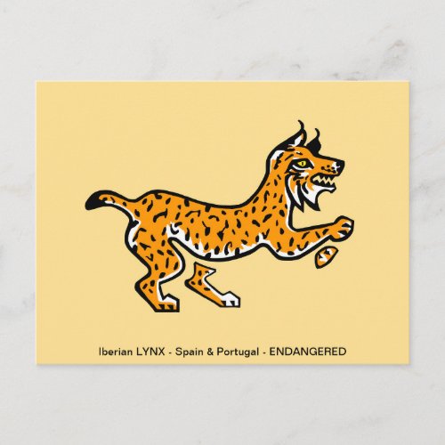 Cool Iberian LYNX_ Endangered animal _ Wildlife _ Postcard