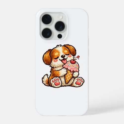 Cool Ice Cream Dog iPhone 15 Pro Case