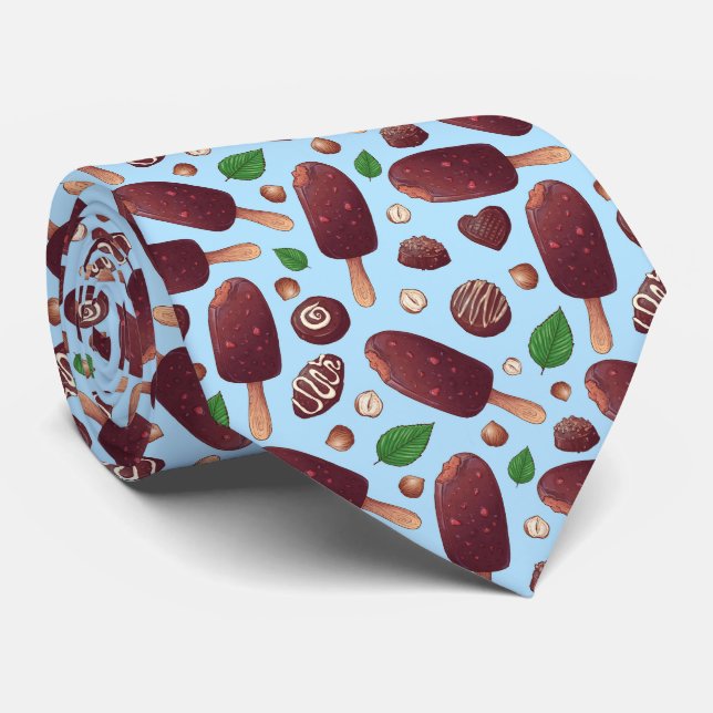 cool ice cream pattern tiled  neck tie (Rolled)