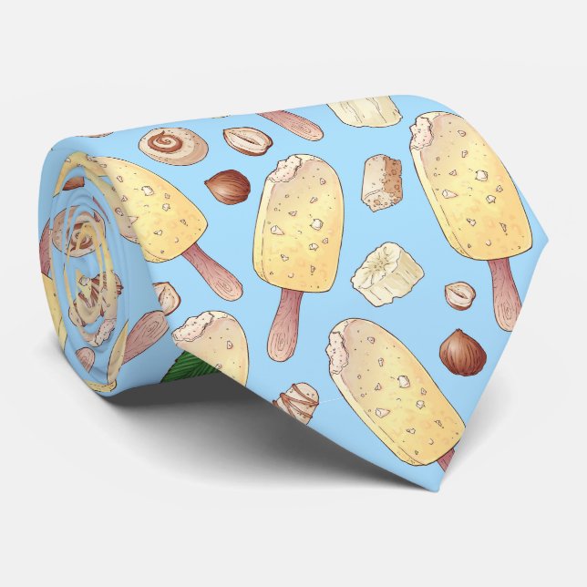 cool ice cream pattern tiled  neck tie (Rolled)