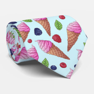 cool ice cream tiled pattern neck tie