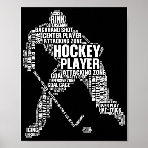 Cool Ice Hockey Art For Men Women Boy Girl Ice Hoc Poster