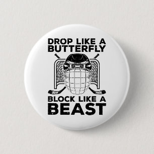Cool Ice Hockey Art For Men Women Goalie Hockey Lo Button