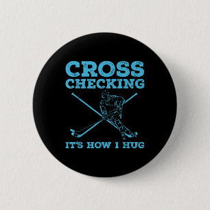 Cool Ice Hockey Art Men Women Field Hockey Lover C Button