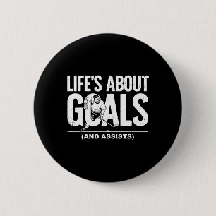 Cool Ice Hockey For Men Women Hockey Lover Goalie Button