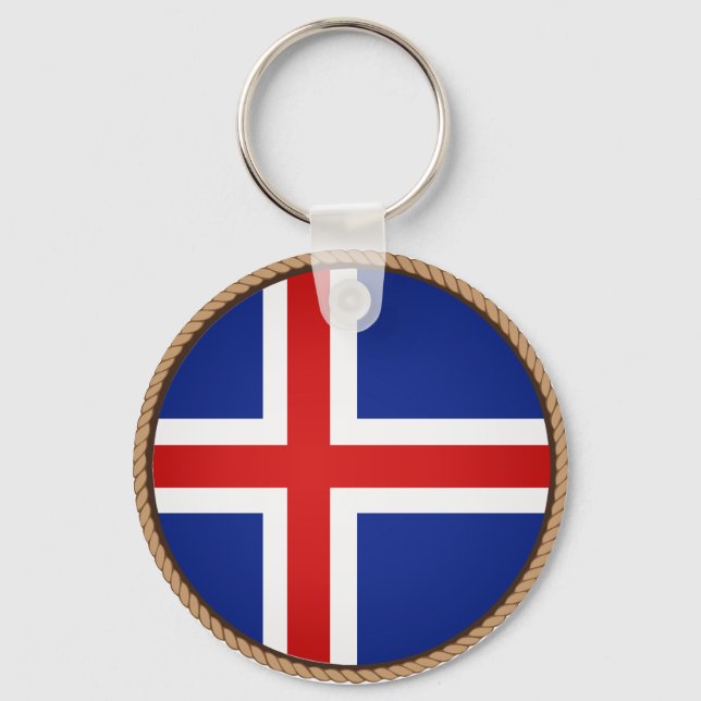 Cool Iceland Flag Seal Keychain (Front)