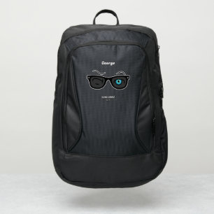 Cool iconic winkS Black Sunglasses Custom Name Port Authority® Backpack