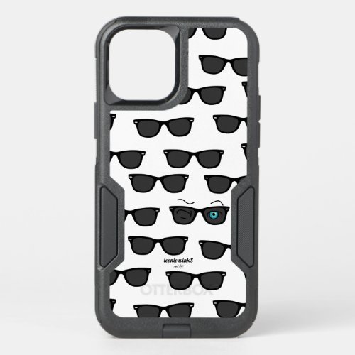 Cool iconic winkS Black Sunglasses OtterBox Commuter iPhone 12 Case