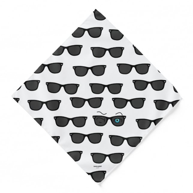 Cool iconic winkS Black Sunglasses Pattern  Bandana (Front)