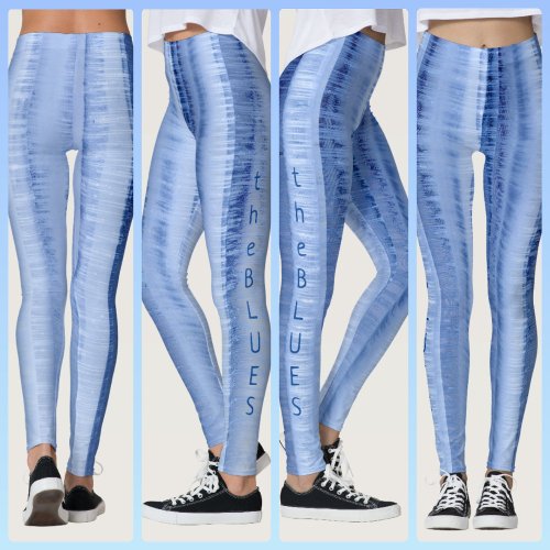 COOL icy Light Blue Stripes Leggings