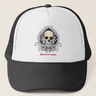 Cool illustration of a skull and ace of spades, trucker hat
