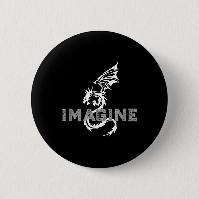 Cool Imagine Tattoo Dragon  Button (Front)