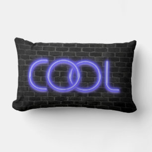 COOL In Neon Marquee Lights Lumbar Pillow