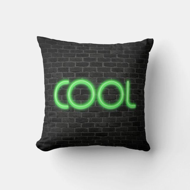 COOL In Neon Marquee Lights  Throw Pillow (Front)