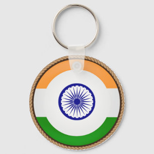 Cool India Flag Seal Keychain