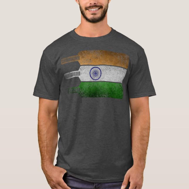 Cool Indian Cricket Lover Gifts Swaraj Tiranga T-Shirt (Front)