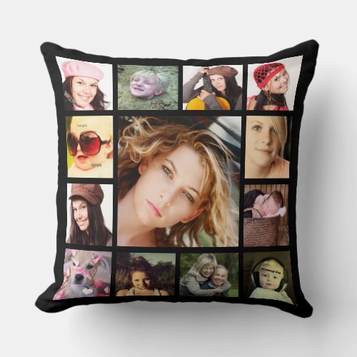 Cool Instagram Photo Collage Throw Pillow