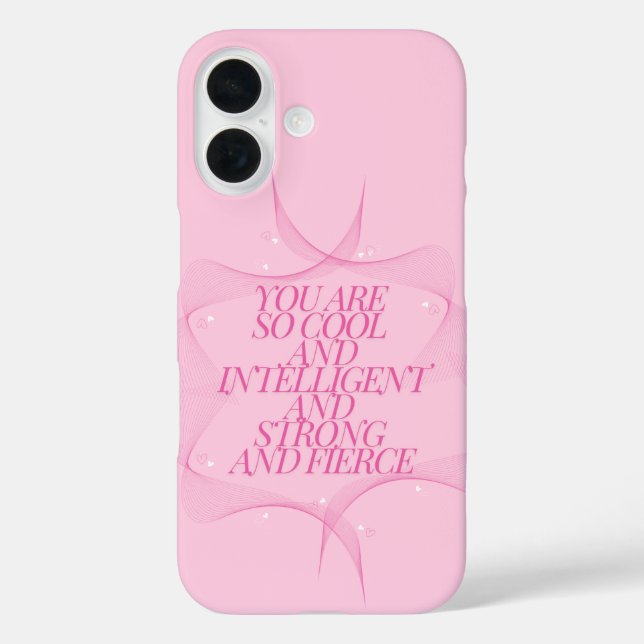Cool, Intelligent, Strong, Fierce, Girl Boss, Pink Case-Mate iPhone Case (Back)