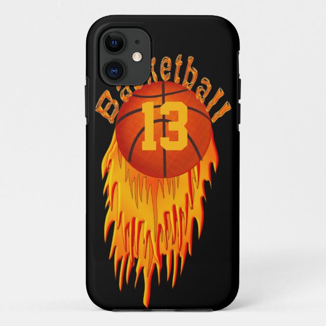Cool iPhone 5 Cases for Boys, Flaming Basketball (Back)