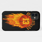 Cool iPhone 5 Cases for Boys, Flaming Basketball (Back (Horizontal))