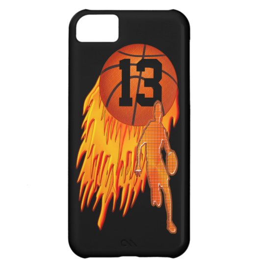 Cool iPhone 5C Cases for Boys, Flaming Basketball | Zazzle.com