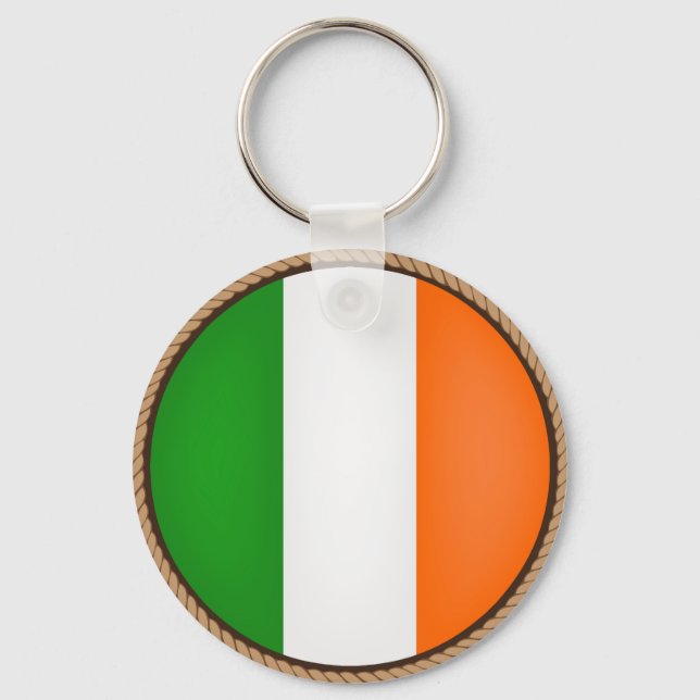 Cool Irish Flag Seal Keychain (Front)