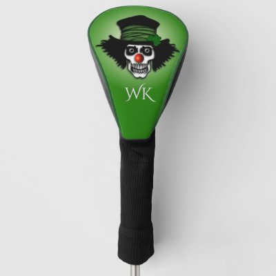 Cool Irish Skeleton Clown Green Monogram