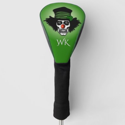 Cool Irish Skeleton Clown Green Monogram