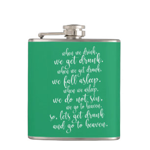 Cool Irish Toast St. Patrick's Day Green & White Flask