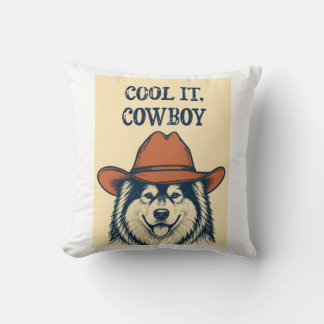 "Cool it, Cowboy" wall tapestry. Throw Pillow