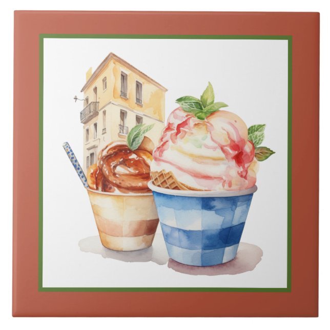 Cool Italian food lovers home business crafting  Ceramic Tile (Front)