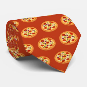 cool Italian pizza tiled pattern Neck Tie