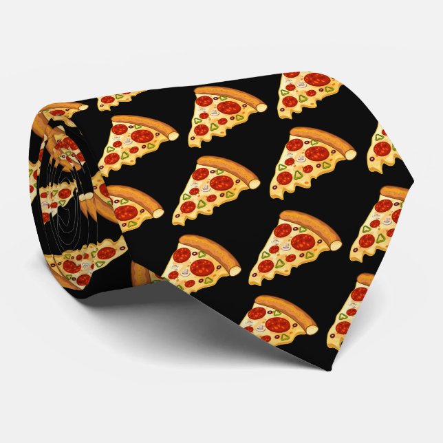 cool Italian pizza tiled pattern Neck Tie (Rolled)