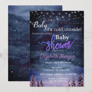 Cool It's Cold Outside, Winter Forest Baby Shower Invitation