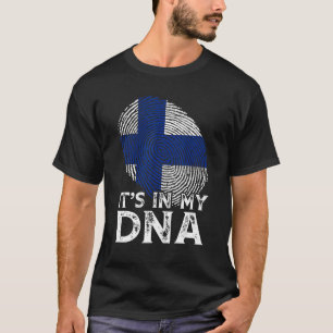 Cool It's In My Dna Finland Flag Fingerprint Patri T-Shirt