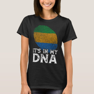 Cool It's In My Dna Gabon Flag Fingerprint Patriot T-Shirt
