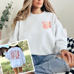 Cool It's Me Hi I'm the Bride Its Me Personalized Sweatshirt<br><div class="desc">Introducing the Cool It's Me Hi I'm the Bride It's Me Personalized Sweatshirt, a trendy and cute addition to your bachelorette party wardrobe. The sweatshirt comes in a cool peach coral pink shade, making it the perfect choice for a stylish and fun celebration. The front and back print feature a...</div>