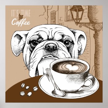 Cool It's Time For Coffee Quote Design Poster by GiftStation at Zazzle