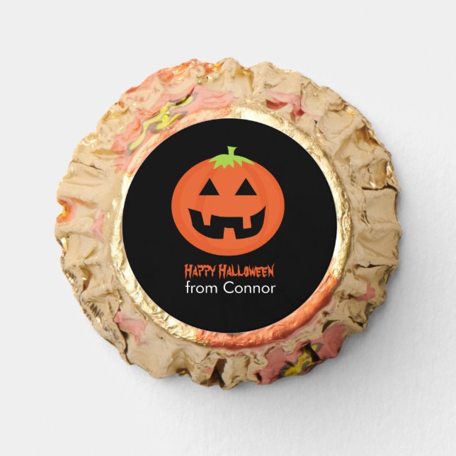 Cool Jack-O-Lantern Halloween Reese's Peanut Butter Cups (Front)